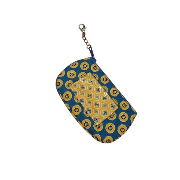 VERA BRADLEY RIVIERA BLUE CLIP ZIP ID CASE COIN CHANGE PURSE - Picture 1 of 9